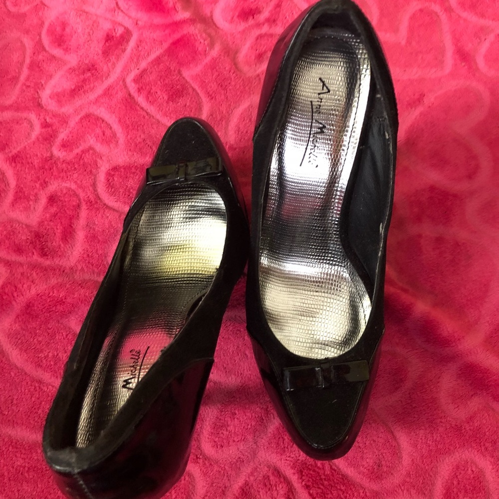 Black platform loafers